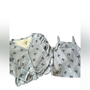 Self ❤️ Esteem Blue Butterfly Cardigan and tank set. Size  Medium (10) NWOT